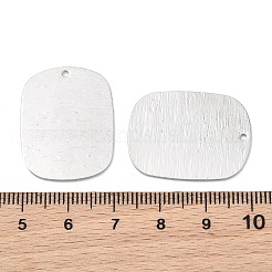 シーグレース真鍮ペンダント  長方形チャーム  ニッケルフリー  空白タグのスタンプ  プラチナメッキ  27.5x21x1mm  穴：1.4mm&nbsp;XGRQ29692-387P