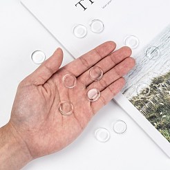 写真クラフトジュエリー作成用の18mm両面フラットラウンド透明ガラスカボション  ガラス小石  18mm  厚さ3mm&nbsp;X-GGLA-S601-1