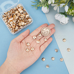 プラスチックビーズキャップペンダントベイル200個  グローブガラスバブルカバーペンダント用  ライトゴールド  7x10mm  穴：2mm  内径：9mm&nbsp;KY-SC0001-68LG