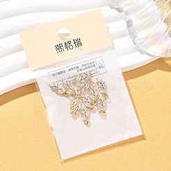 シェグレース 真鍮製クリアキュービックジルコニアチャーム  カドミウムフリー＆ニッケルフリー＆鉛フリー  小麦のチャーム  18KGP本金メッキ  14x6x3mm  穴：1mm&nbsp;XGRQ2O197-421G