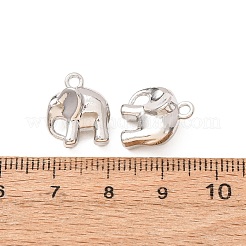 合金チャーム  ラックめっき  象のチャーム  カドミウムフリー＆鉛フリー  プラチナ  14x12x8.5mm  穴：1.6mm&nbsp;AL-CBA3036-05P