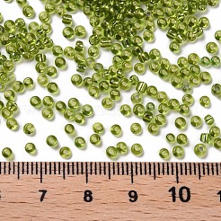 12/0 ガラスシードビーズ  銀並ぶ丸い穴  ラウンド  黄緑  2mm  穴：1mm  約30000ビーズ/ポンド&nbsp;SEED-A005-2mm-24