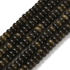 天然石ゴールデンシーンオブシディアンビーズ連売り  ロンデル  4x2mm  穴：0.9mm  約160~162個/連  14.96~15.16インチ（38~38.5cm）&nbsp;G-Z110-B31-2x4mm