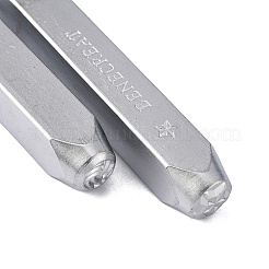 鉄の金属切手  金属の刻印用  プラスチック  木材  革  ミックス模様  プラチナ  65.5x10mm  模様：6ミリ  12個/箱&nbsp;AJEW-L060-03J