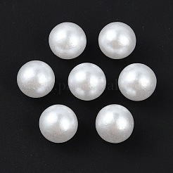 ABSプラスチックパール調ラウンドビーズ  染め  穴がない  ホワイト  8mm  約1500個/袋&nbsp;MACR-F033-8mm-24
