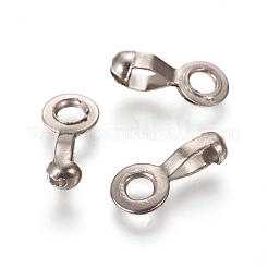 304ステンレススチールボールチェーンコネクター  プルループコネクター  ステンレス鋼色  15.5x6.91x4.5mm  穴：3mm  3mm / 3.2mmボールチェーンに適合&nbsp;STAS-WH0014-28C-P