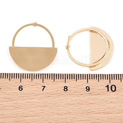 女性のための真鍮のスタッドピアス  ラウンド  18KGP本金メッキ  22x22mm&nbsp;KK-CBA866A-03G