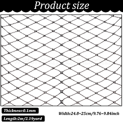 ビッグアイメッシュオーガンジーベール  ウェディングドレスのヘッドドレスアクセサリー用  ブラック  248~250x0.1mm&nbsp;DIY-WH0028-81B