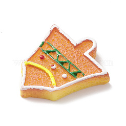 クリスマス不透明樹脂 & プラスチック模造ビスケットデコデンカボション  砂茶色  クリスマス鐘  26x24x4.4mm&nbsp;RESI-K019-54I