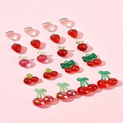 20個透明アクリルパーツ  果物  ミックスカラー  18~33.5x13.5~26x10~19.5mm  穴：1.5~3mm  2個/スタイル&nbsp;OACR-FS0002-11