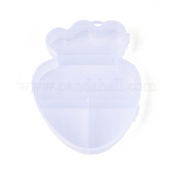 イチゴ4グリッドプラスチックビーズ収納容器（ヒンジ付き蓋付き）  透明  17.6x13.7x3cm&nbsp;CON-T001-08