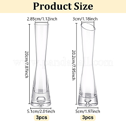 透明ガラス花瓶6個、2つのスタイル  家の装飾  透明  50~51x200~202mm  3個/スタイル&nbsp;AJEW-GA0010-49