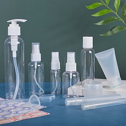 DIY化粧品保管容器キット  プラスチックスプレーボトルと化粧品のクリームジャーとファンネルホッパーとドロッパーと詰め替えボトルとラベル貼り付け機  透明  275x170mm&nbsp;DIY-BC0011-16
