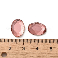 ガラスラインストーンカボション  フラットバック＆バックメッキ  多面カット  オーバル  ミックスカラー  14x10x3.5mm&nbsp;RGLA-P037-13A-D