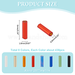 ガラスバブルビーズセット  ミックスカラー  6x1.8mm  穴：0.6mm&nbsp;SEED-PH0008-03