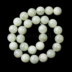 天然岫岩のヒスイのビーズ連売り  ラウンド  14~14.5mm  穴：1.2mm  約28~30個/連  15.35~16.14''（39~41センチメートル）&nbsp;G-H343-D13-14mm