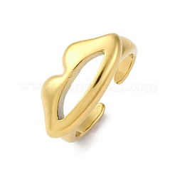 304ステンレススチール製調節可能なオープンカフリング  イオンプレーティング（ip）  リップ  18KGP本金メッキ  10.5x23mm  調整可能&nbsp;RJEW-Q020-19G