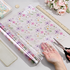TPU印刷フィルム  花模様の長方形  カラフル  2002x335x0.3mm&nbsp;DIY-WH0349-535B