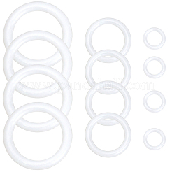 30個 3スタイル PEプラスチック金具  リング  ホワイト  12.5~37.5x2.5~3.8mm  穴：7.5~26.5mm  10個/スタイル&nbsp;FIND-CY0001-68