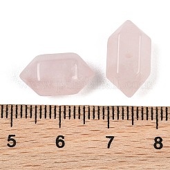天然石ローズクォーツビーズ  多面カット  六角形の両端が尖った弾丸ビーズ  14~17x8~9x8~9mm  穴：1.5mm&nbsp;GG-CBA3EE1-09A