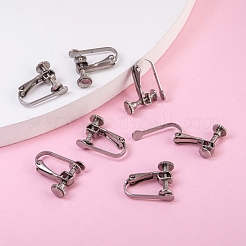 変色しにくい304ステンレススチールのクリップ式イヤリングセッティング  ステンレス鋼色  トレイ：3.5mm  13~14x12~13x5mm&nbsp;STAS-Q227-01