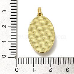 真鍮パヴェシェル誕生花ペンダント  楕円形のチャーム  18KGP本金メッキ  花  25x16x4~5mm  穴：4x6.5mm&nbsp;FIND-I040-04E