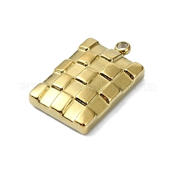 イオンプレーティング（IP）304ステンレスペンダント  長方形のチャーム  18KGP本金メッキ  17x10x3.5mm  穴：1.5mm&nbsp;STAS-B058-04G-01
