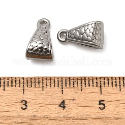 304ステンレス鋼チューブベイル  ループベイル  保釈ビーズ  三角形  ステンレス鋼色  12.5x7.5x6.5mm  穴：1.2mm&nbsp;STAS-M070-23P