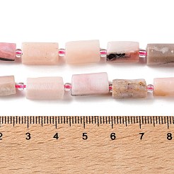 天然石ピンクオパールビーズ連売り  多面カット  コラム  シードビーズで  9~14.5x6.5~8x5.5~9.5mm  穴：0.8~1mm  約27~28個/連  15.55~15.75''（39.5~40センチメートル）&nbsp;GG-G002-A02-01