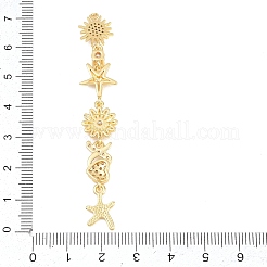 真鍮製マイクロパヴェキュービックジルコニアビッグサイズペンダントトップ  ゴールドカラー  太陽  73x12x3mm  穴：1.2mm&nbsp;KK-A297-04D-G