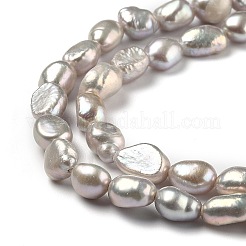 天然養殖淡水パールビーズ連売り  ライス  染め  グレー  6~9x4.5~6mm  穴：0.5mm  約43個/連  13.98インチ（35.5cm）&nbsp;PEAR-L033-30C