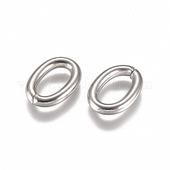 変色しにくい304ステンレススチール製オープン丸カン  オーバル  ステンレス鋼色  12ゲージ  12x8x2mm  内径：8x4mm&nbsp;X-STAS-L234-144F