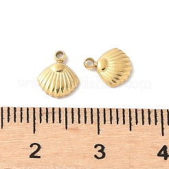 304ステンレススチールチャーム  シェルシェイプチャーム  14KGP本金メッキ  8x6.5x1.5mm  穴：1.2mm&nbsp;STAS-L022-508G