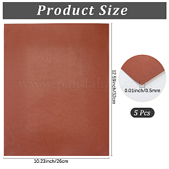 PUレザー生地5枚  DIYクラフト用品  長方形  サドルブラウン  320x260x0.5mm&nbsp;DIY-CL0002-26A