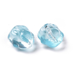 透明ガラスビーズ  兎  ライトスカイブルー  17.5x15x11.5mm  穴：1.4mm&nbsp;GLAA-G079-03A