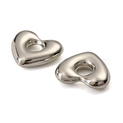 CCBプラスチックペンダント  ハートチャーム  プラチナ  13x15x4mm  穴：4mm&nbsp;CCB-C002-03A-P