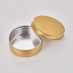 丸いアルミ缶  アルミジャー  化粧品の貯蔵容器  ろうそく  キャンディー  ねじ蓋付き  ゴールドカラー  7.05x2.45cm&nbsp;LS-CON-WH0068-60