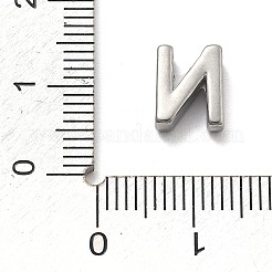 304ステンレススチールチャーム  レターチャーム  文字N  9.5x7.5x3mm  穴：1.6mm&nbsp;STAS-R138-07P-N