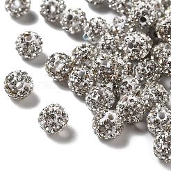 パヴェボールディスコビーズ  樹脂粘土ラインストーンビーズ  グレードA  クリスタル  pp9（1.5mm）  1.6mm  穴：6mm&nbsp;RB-Q195-6mm-001