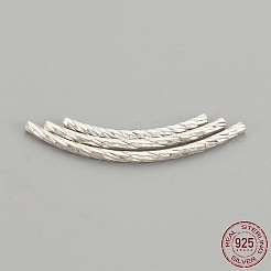 925スターリングシルバービーズ  チューブ  ファンシーカット  銀  20x1.5mm  穴：1mm&nbsp;LS-STER-S002-01