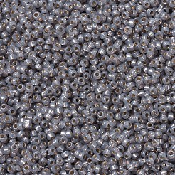 MIYUKIラウンドロカイユビーズ  日本製シードビーズ  （rr2356)シルバーライニングライトトープオパール  11/0  2x1.3mm  穴：0.8mm  約1100PCS /ボトル  10 G /ボトル&nbsp;SEED-JP0008-RR2356
