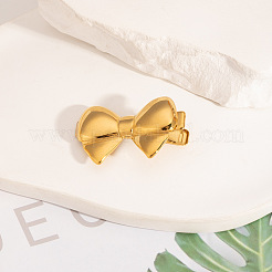 304ステンレススチール製蝶結びワニ口ヘアクリップ（女性用）  ゴールドカラー  23.6x34.3mm&nbsp;MP9402-3