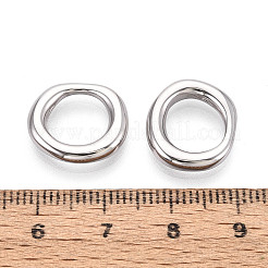 304ステンレススチールリンクリング  不規則なリング  変色しない  ステンレス鋼色  15.5x13.5x3mm&nbsp;STAS-N123-05P
