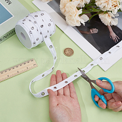 ステンレススチール製のアイレット付き20ヤードコットンリボン  洋服アクセサリー  ホワイト  5/8インチ（15mm）&nbsp;OCOR-BC0009-65B-02