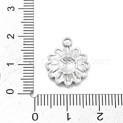 304ステンレスペンダント  花のチャーム  PVD真空メッキ  本金メッキ&ステンレススチールカラー  17x14x2.5mm  穴：2mm&nbsp;STAS-R155-045GP-03