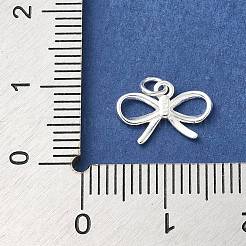 丸カン付きスターリングシルバーの蝶結びチャーム925個とスタンプ925個  銀  8x12x1.5mm  内径：2mm&nbsp;STER-R002-01S