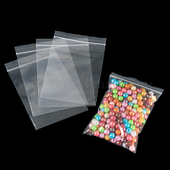 透明なプラスチック製の再封可能な包装袋  トップシール  セルフシールバッグ  長方形  ホワイト  12x8cm  片側の厚さ：2.1ミル（0.055mm）  50pc&nbsp;OPP-TADJ0001-05B
