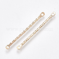 鉄棒リンクコネクター  ジュエリーdiyクラフト作り用  ニッケルフリー  テクスチャ  ライトゴールド  30x2x1.2mm  穴：1mm&nbsp;X-IFIN-T007-03KC-NF