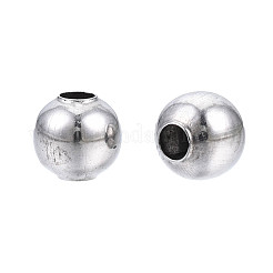 丸型304ステンレススチールビーズ  ジュエリークラフト作り用  ステンレス鋼色  4x4mm  穴：1.5mm&nbsp;STAS-TAC0004-4mm-P