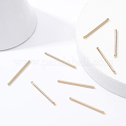 真鍮製リンクコネクター  バー  18KGP本金メッキ  35x2mm  穴：1mm  20個/箱&nbsp;KK-BC0006-52G